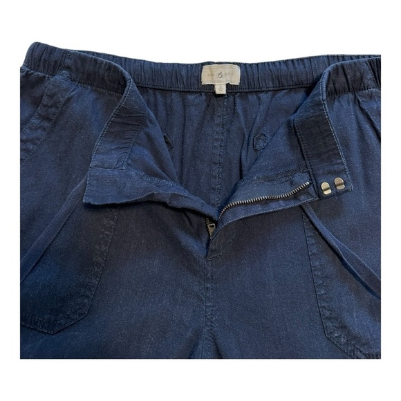 Loft | Lou & Grey Navy Blue Linen Blend Pants - Size Large - Picture 6 of 15